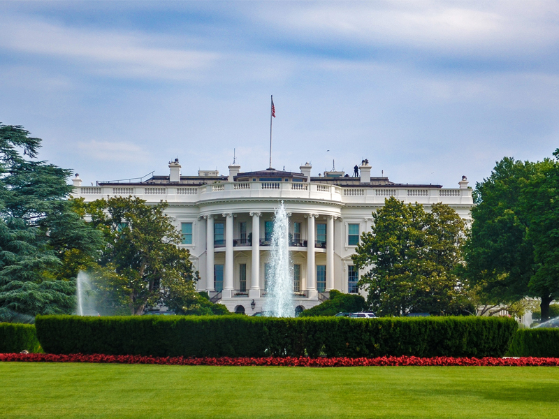 back of the White House building